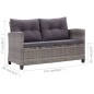 vidaXL 3-tlg. Garten-Essgruppe mit Grau Kissen Poly Rattan vidaXL 3-tlg. Garten-Essgruppe mit Grau Kissen Poly Rattan