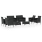 vidaXL 8-tlg. Garten-Lounge-Set mit Auflagen Poly Rattan Schwarz vidaXL 8-tlg. Garten-Lounge-Set mit Auflagen Poly Rattan Schwarz