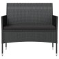 vidaXL 8-tlg. Garten-Lounge-Set mit Auflagen Poly Rattan Schwarz vidaXL 8-tlg. Garten-Lounge-Set mit Auflagen Poly Rattan Schwarz