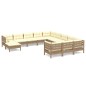 vidaXL 12-tlg. Garten-Lounge-Set mit Kissen Honigbraun Kiefernholz vidaXL 12-tlg. Garten-Lounge-Set mit Kissen Honigbraun Kiefernholz