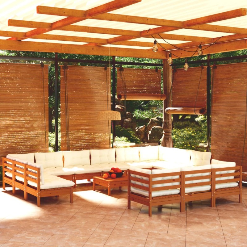 vidaXL 14-tlg. Garten-Lounge-Set mit Kissen Honigbraun Kiefernholz vidaXL 14-tlg. Garten-Lounge-Set mit Kissen Honigbraun Kiefernholz