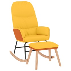 vidaXL Schaukelsessel mit Hocker Senfgelb Stoff