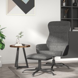 vidaXL Relaxsessel mit Hocker Hellgrau Stoff