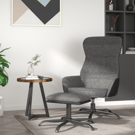 vidaXL Relaxsessel mit Hocker Hellgrau Stoff