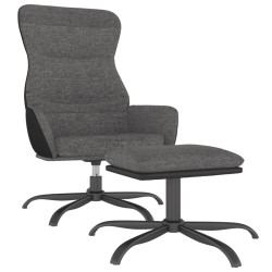 vidaXL Relaxsessel mit Hocker Hellgrau Stoff