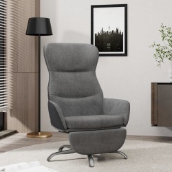 vidaXL Relaxsessel mit Fußstütze Dunkelgrau Stoff