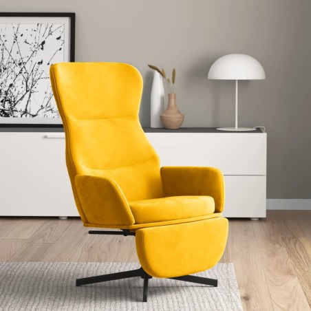vidaXL Relaxsessel mit Fußstütze Senfgelb Samt