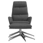 vidaXL Relaxsessel mit Hocker Dunkelgrau Stoff vidaXL Relaxsessel mit Hocker Dunkelgrau Stoff