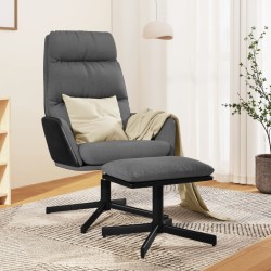 vidaXL Relaxsessel mit Hocker Hellgrau Stoff