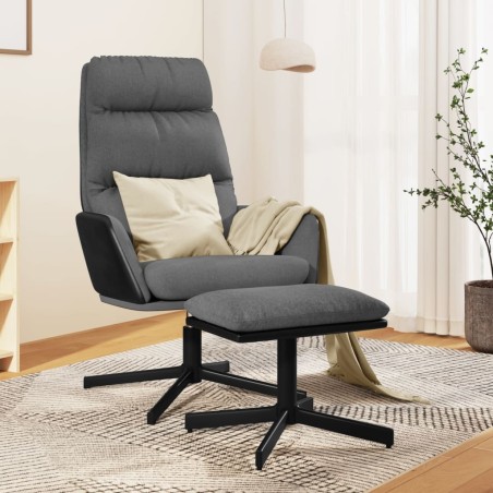 vidaXL Relaxsessel mit Hocker Hellgrau Stoff