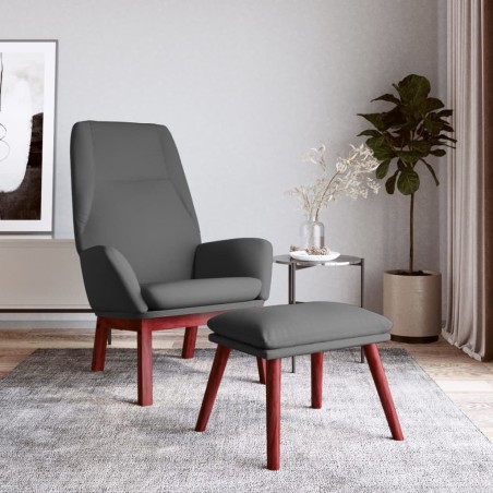 vidaXL Relaxsessel mit Hocker Dunkelgrau Stoff