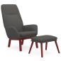 vidaXL Relaxsessel mit Hocker Dunkelgrau Stoff vidaXL Relaxsessel mit Hocker Dunkelgrau Stoff
