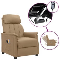 vidaXL Massagesessel Elektrisch Cappuccino-Braun Kunstleder