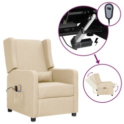 vidaXL Massagesessel Elektrisch Creme Stoff