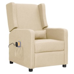 vidaXL Massagesessel Elektrisch Creme Stoff