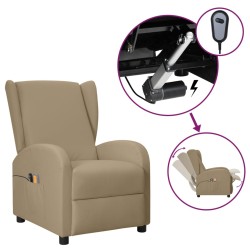 vidaXL Ohrensessel Massagefunktion Elektrisch Cappuccino Kunstleder