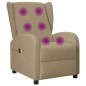 vidaXL Ohrensessel Massagefunktion Elektrisch Cappuccino Kunstleder vidaXL Ohrensessel Massagefunktion Elektrisch Cappuccino Kunstleder
