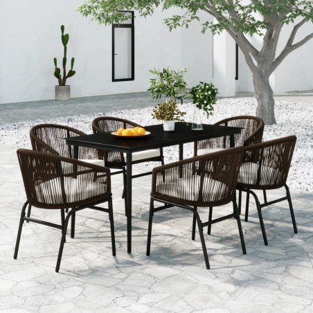 vidaXL 7-tlg. Garten-Essgruppe Braun