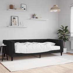 Tagesbett mit Matratze Schwarz 100x200 cm Samt