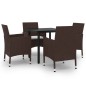 vidaXL 5-tlg. Garten-Essgruppe mit Auflagen Poly Rattan und Glas vidaXL 5-tlg. Garten-Essgruppe mit Auflagen Poly Rattan und Glas
