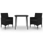 vidaXL 3-tlg. Garten-Essgruppe mit Auflagen Poly Rattan und Glas vidaXL 3-tlg. Garten-Essgruppe mit Auflagen Poly Rattan und Glas