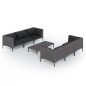 vidaXL 7-tlg. Garten-Lounge-Set mit Kissen Poly Rattan Dunkelgrau vidaXL 7-tlg. Garten-Lounge-Set mit Kissen Poly Rattan Dunkelgrau