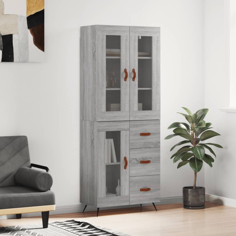 Highboard Grau Sonoma 69,5x34x180 cm Holzwerkstoff Highboard Grau Sonoma 69,5x34x180 cm Holzwerkstoff