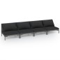 vidaXL 4-tlg. Garten-Lounge-Set mit Kissen Poly Rattan Dunkelgrau vidaXL 4-tlg. Garten-Lounge-Set mit Kissen Poly Rattan Dunkelgrau