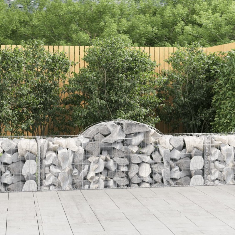 vidaXL Gabionen mit Hochbogen 40 Stk. 200x50x60/80 cm Verzinktes Eisen vidaXL Gabionen mit Hochbogen 40 Stk. 200x50x60/80 cm Verzinktes Eisen