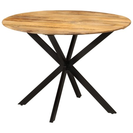 vidaXL Esstisch Ø110x78 cm Massivholz Mango und Stahl