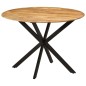 vidaXL Esstisch Ø110x78 cm Massivholz Mango und Stahl vidaXL Esstisch Ø110x78 cm Massivholz Mango und Stahl