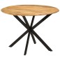 vidaXL Esstisch Ø110x78 cm Massivholz Mango und Stahl vidaXL Esstisch Ø110x78 cm Massivholz Mango und Stahl