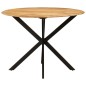 vidaXL Esstisch Ø110x78 cm Massivholz Mango und Stahl vidaXL Esstisch Ø110x78 cm Massivholz Mango und Stahl