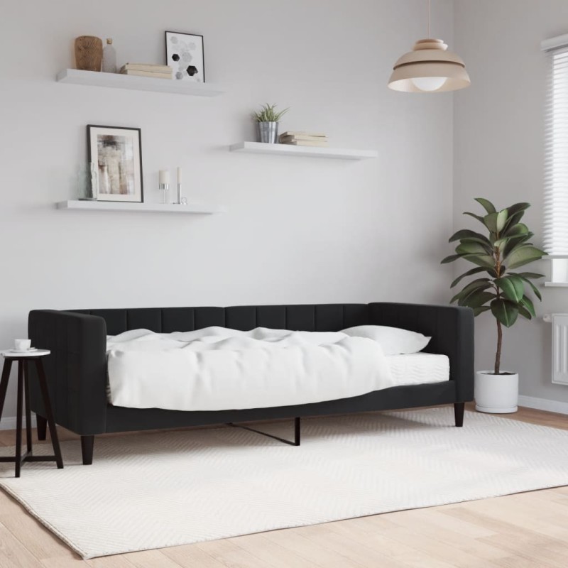 vidaXL Tagesbett mit Matratze Schwarz 80x200 cm Samt vidaXL Tagesbett mit Matratze Schwarz 80x200 cm Samt