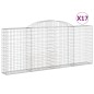 vidaXL Gabionen mit Hochbogen 17 Stk 300x30x120/140cm Verzinktes Eisen vidaXL Gabionen mit Hochbogen 17 Stk 300x30x120/140cm Verzinktes Eisen