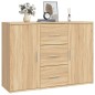 vidaXL Sideboard Sonoma-Eiche 91x29,5x65 cm Holzwerkstoff
