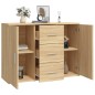 vidaXL Sideboard Sonoma-Eiche 91x29,5x65 cm Holzwerkstoff