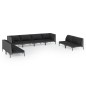 vidaXL 8-tlg. Garten-Lounge-Set mit Kissen Poly Rattan Dunkelgrau vidaXL 8-tlg. Garten-Lounge-Set mit Kissen Poly Rattan Dunkelgrau