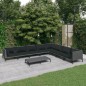 vidaXL 9-tlg. Garten-Lounge-Set mit Kissen Poly Rattan Dunkelgrau vidaXL 9-tlg. Garten-Lounge-Set mit Kissen Poly Rattan Dunkelgrau