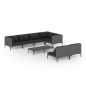 vidaXL 8-tlg. Garten-Lounge-Set mit Kissen Poly Rattan Dunkelgrau vidaXL 8-tlg. Garten-Lounge-Set mit Kissen Poly Rattan Dunkelgrau