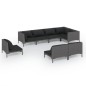 vidaXL 8-tlg. Garten-Lounge-Set mit Kissen Poly Rattan Dunkelgrau vidaXL 8-tlg. Garten-Lounge-Set mit Kissen Poly Rattan Dunkelgrau
