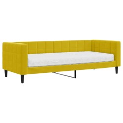 Tagesbett mit Matratze Gelb 80x200 cm Samt