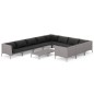 vidaXL 11-tlg. Garten-Lounge-Set mit Kissen Poly Rattan Dunkelgrau vidaXL 11-tlg. Garten-Lounge-Set mit Kissen Poly Rattan Dunkelgrau