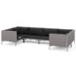 vidaXL 6-tlg. Garten-Lounge-Set mit Kissen Poly Rattan Dunkelgrau vidaXL 6-tlg. Garten-Lounge-Set mit Kissen Poly Rattan Dunkelgrau