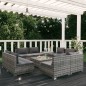 vidaXL 9-tlg. Garten-Lounge-Set mit Kissen Poly Rattan Grau vidaXL 9-tlg. Garten-Lounge-Set mit Kissen Poly Rattan Grau