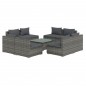 vidaXL 9-tlg. Garten-Lounge-Set mit Kissen Poly Rattan Grau vidaXL 9-tlg. Garten-Lounge-Set mit Kissen Poly Rattan Grau