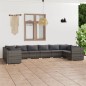 vidaXL 10-tlg. Garten-Lounge-Set mit Kissen Poly Rattan Grau vidaXL 10-tlg. Garten-Lounge-Set mit Kissen Poly Rattan Grau