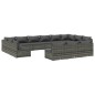vidaXL 13-tlg. Garten-Lounge-Set mit Kissen Grau Poly Rattan vidaXL 13-tlg. Garten-Lounge-Set mit Kissen Grau Poly Rattan