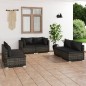 vidaXL 6-tlg. Garten-Lounge-Set mit Kissen Poly Rattan Grau vidaXL 6-tlg. Garten-Lounge-Set mit Kissen Poly Rattan Grau