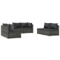 vidaXL 6-tlg. Garten-Lounge-Set mit Kissen Poly Rattan Grau vidaXL 6-tlg. Garten-Lounge-Set mit Kissen Poly Rattan Grau